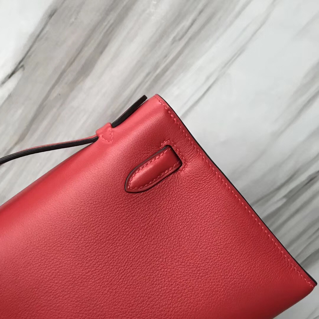 Malaysia Hermes MiniKelly pochette S5 Rouge Tomate 番茄紅 Swift calfskin