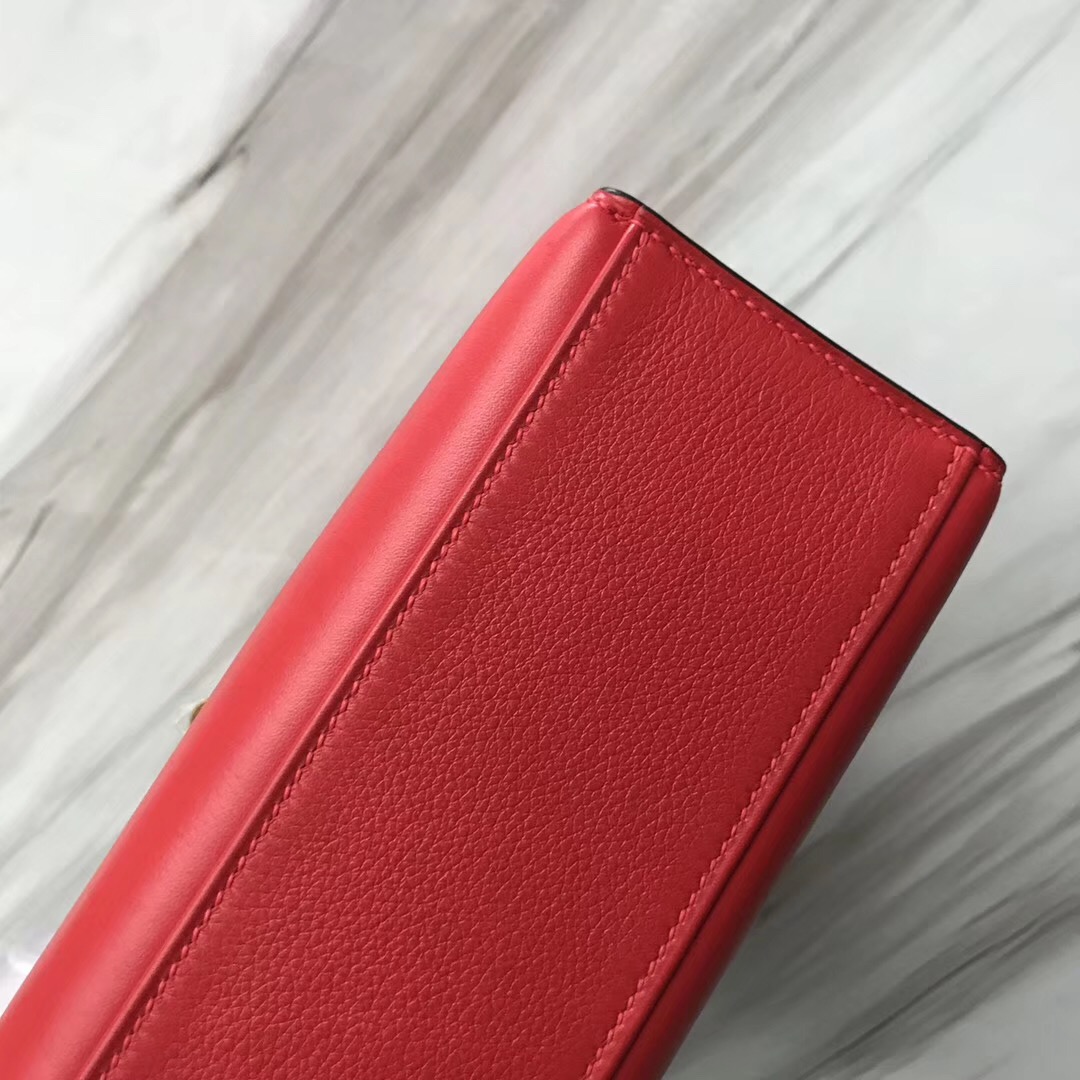 Malaysia Hermes MiniKelly pochette S5 Rouge Tomate 番茄紅 Swift calfskin