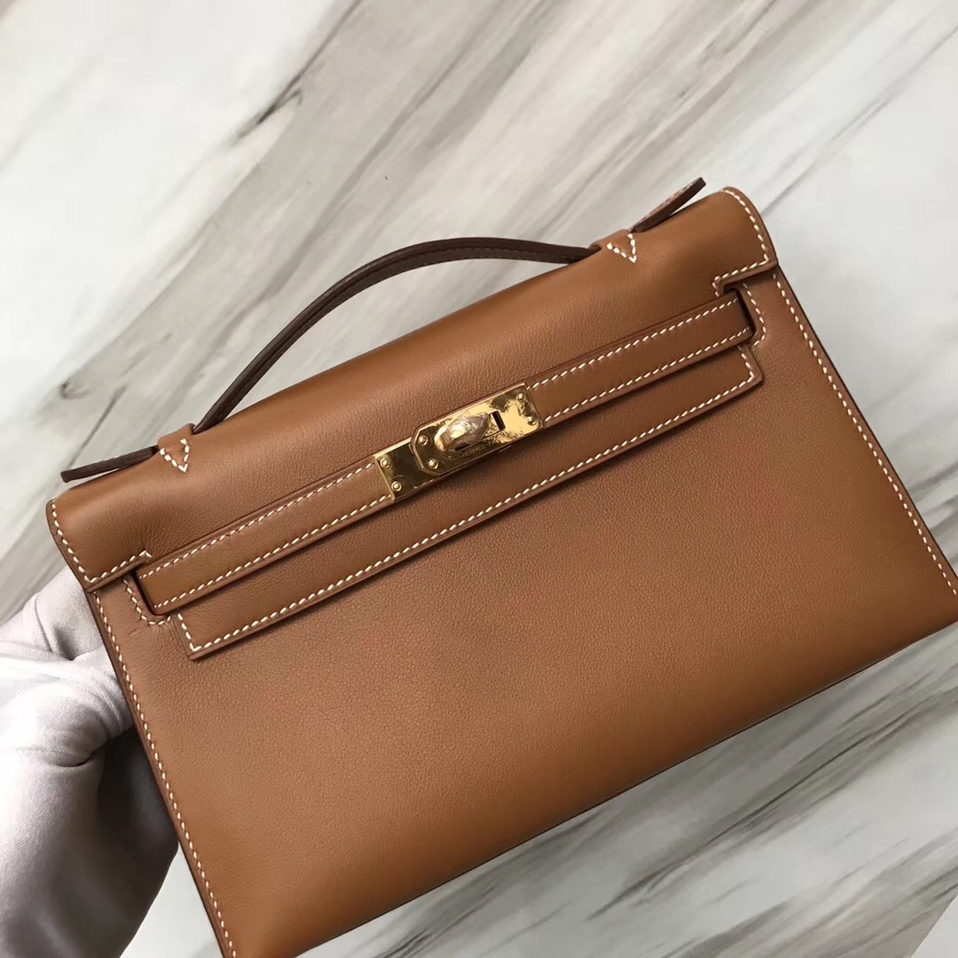 Malaysia Hermes MiniKelly pochette 1H toffee 太妃糖 Swift calfskin