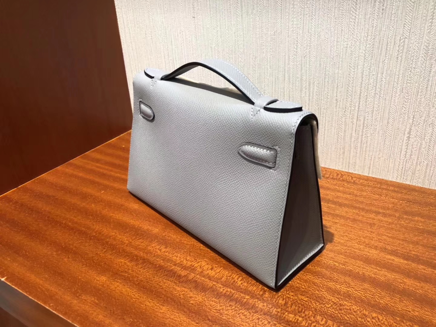 Hermes Minikelly Pochette 8U冰川藍Blue Glacier Epsom