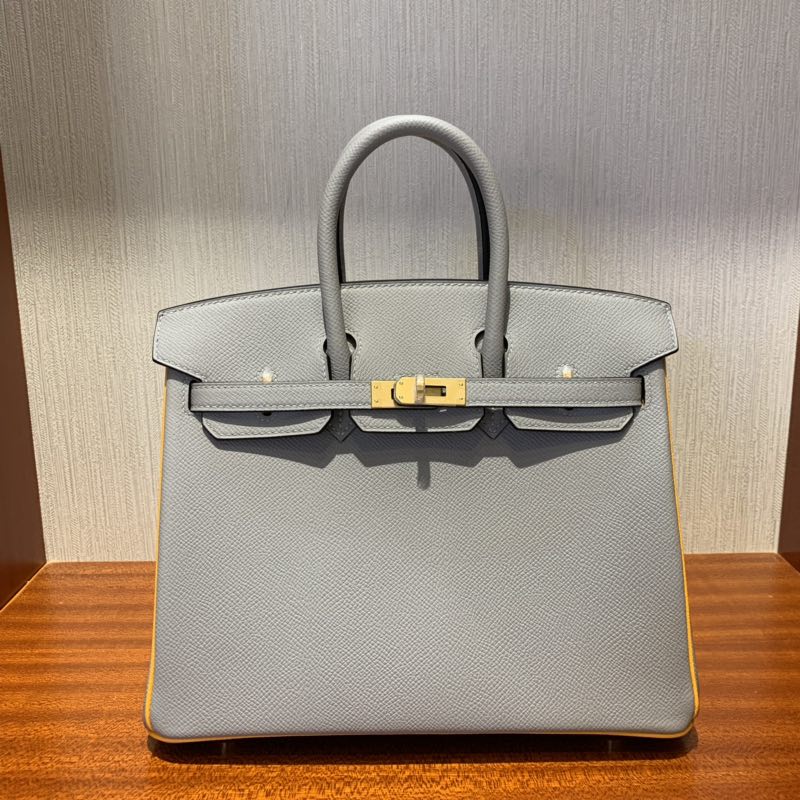 Hermes HSS Birkin 25cm 4Z海鷗灰 Gris Mouette/9V Jaune Dor 太陽黃