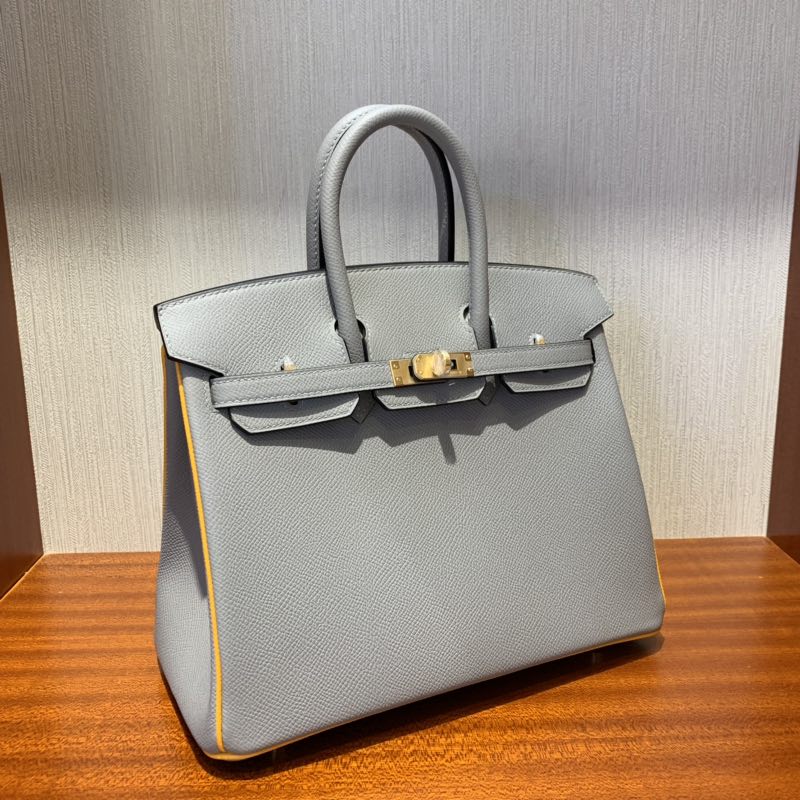 Hermes HSS Birkin 25cm 4Z海鷗灰 Gris Mouette/9V Jaune Dor 太陽黃