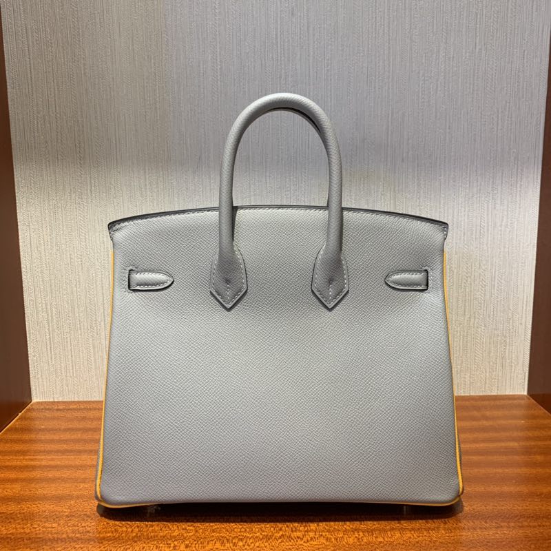 Hermes HSS Birkin 25cm 4Z海鷗灰 Gris Mouette/9V Jaune Dor 太陽黃