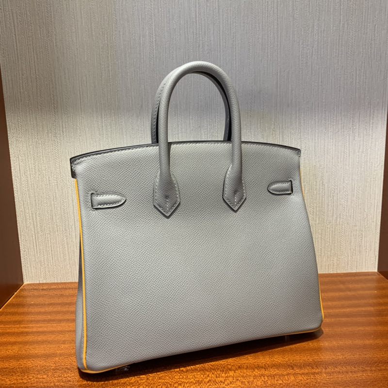 Hermes HSS Birkin 25cm 4Z海鷗灰 Gris Mouette/9V Jaune Dor 太陽黃