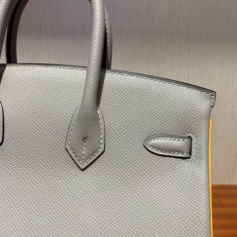 Hermes HSS Birkin 25cm 4Z海鷗灰 Gris Mouette/9V Jaune Dor 太陽黃