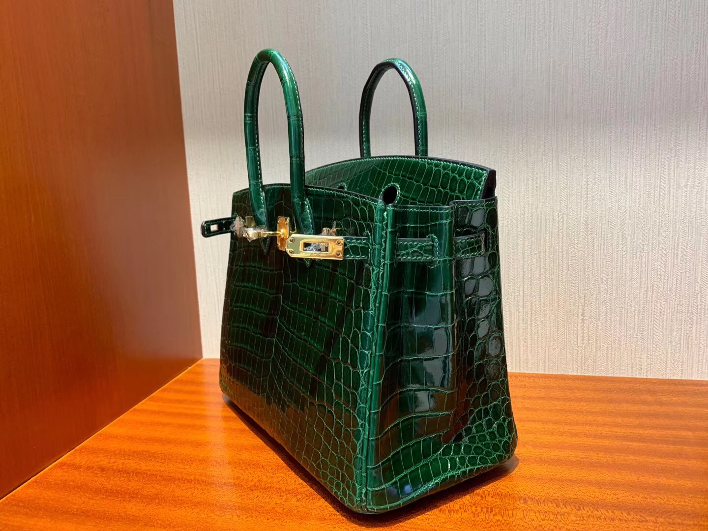 Hermes Birkin 25cm Bag CK67祖母綠 Vert Fonce Shiny nilo crocodile