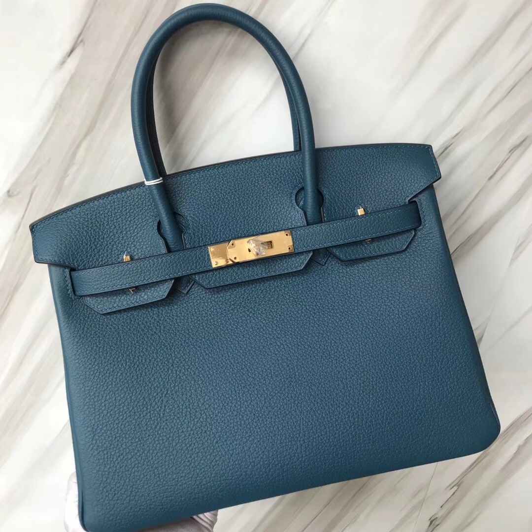 Australia Hermes Brikin 30cm S7 blue de galice 加利西亞藍 原廠togo小牛皮