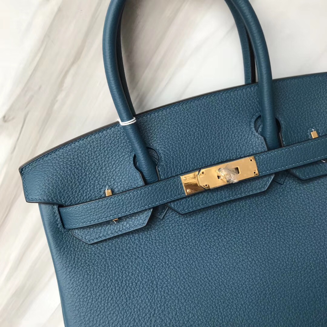 Australia Hermes Brikin 30cm S7 blue de galice 加利西亞藍 原廠togo小牛皮