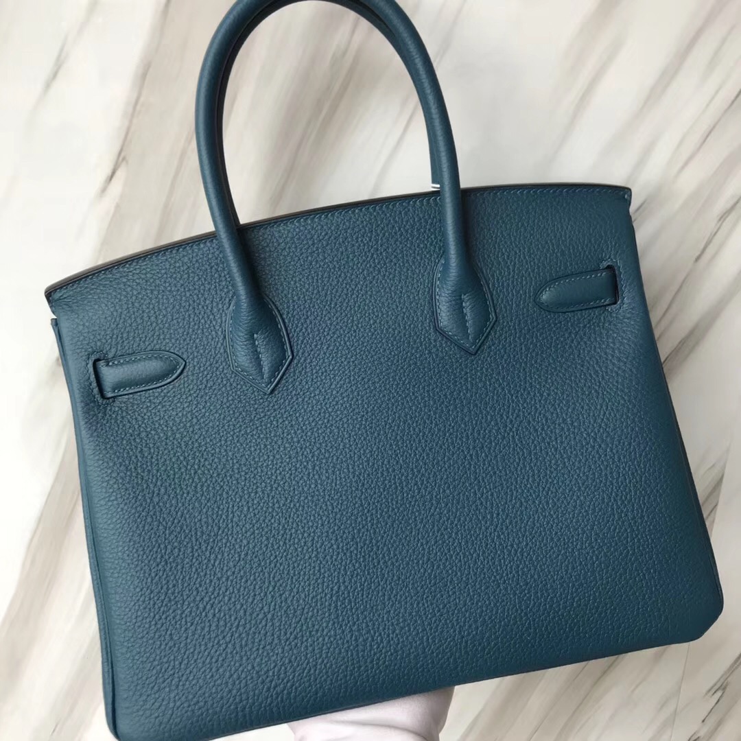 Australia Hermes Brikin 30cm S7 blue de galice 加利西亞藍 原廠togo小牛皮