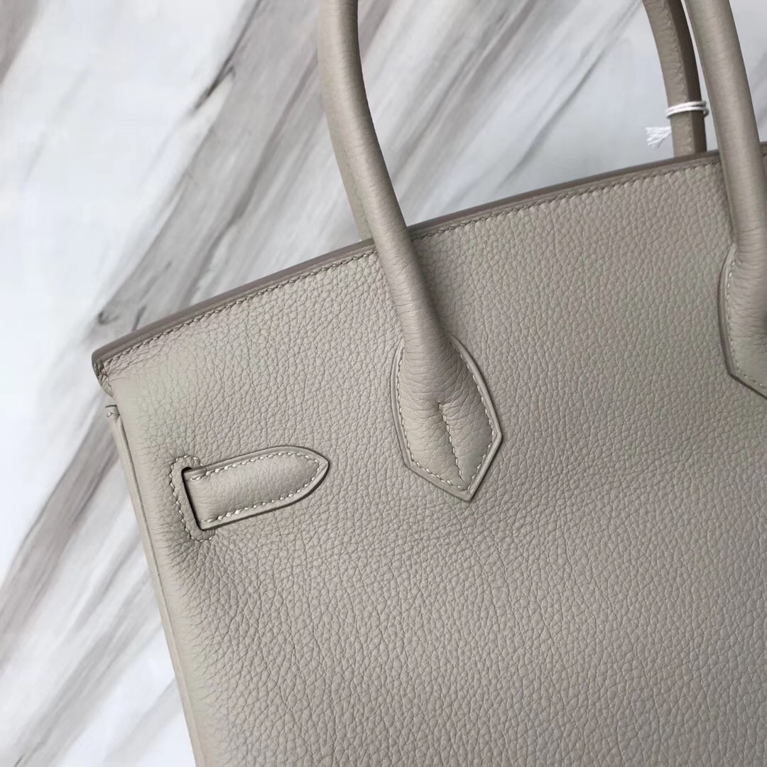 新加坡愛馬仕包包Singapore Hermes Birkin 30cm CK80 Pearl Grey 珍珠灰