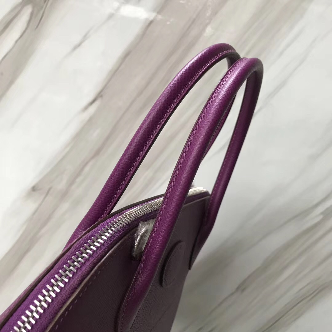 新加坡愛馬仕旗艦店 愛馬仕保齡球包尺寸 Hermes Bolide 27cm P9 海葵紫 Anémone