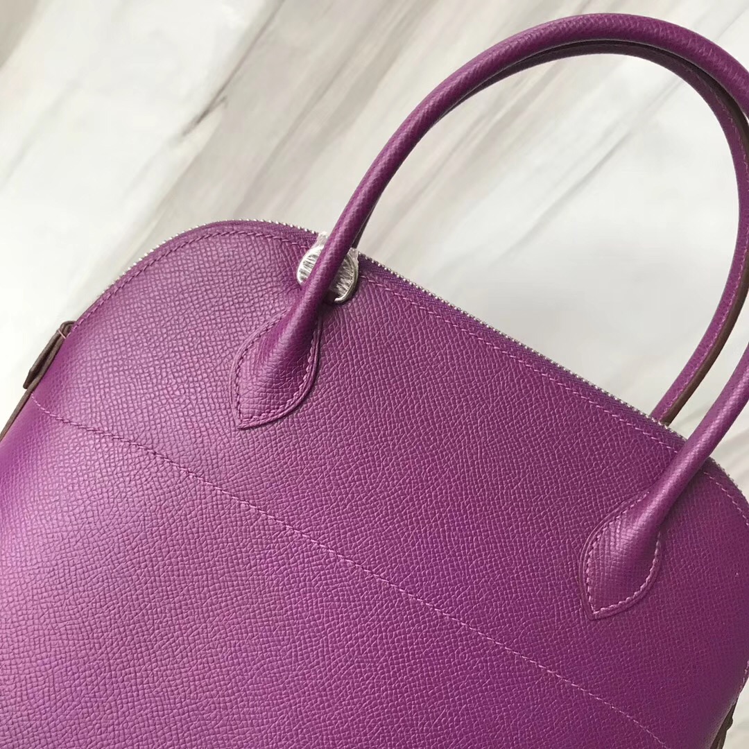 新加坡愛馬仕旗艦店 愛馬仕保齡球包尺寸 Hermes Bolide 27cm P9 海葵紫 Anémone