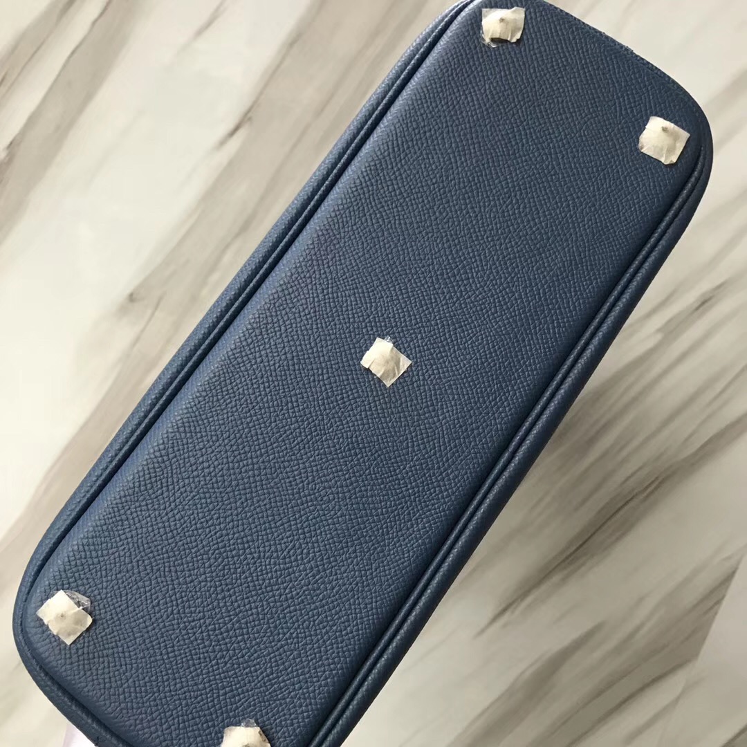 新加坡愛馬仕旗艦店 保齡球包 Hermes Bolide 27cm R2瑪瑙藍 blue agate