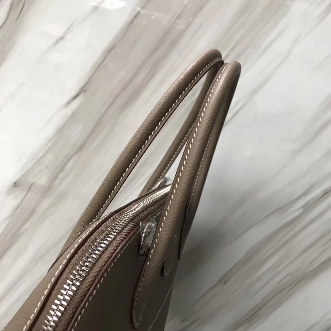 愛馬仕臺灣保齡球包價格 Hermes Bolide 27cm CK18大象灰 Etaupe