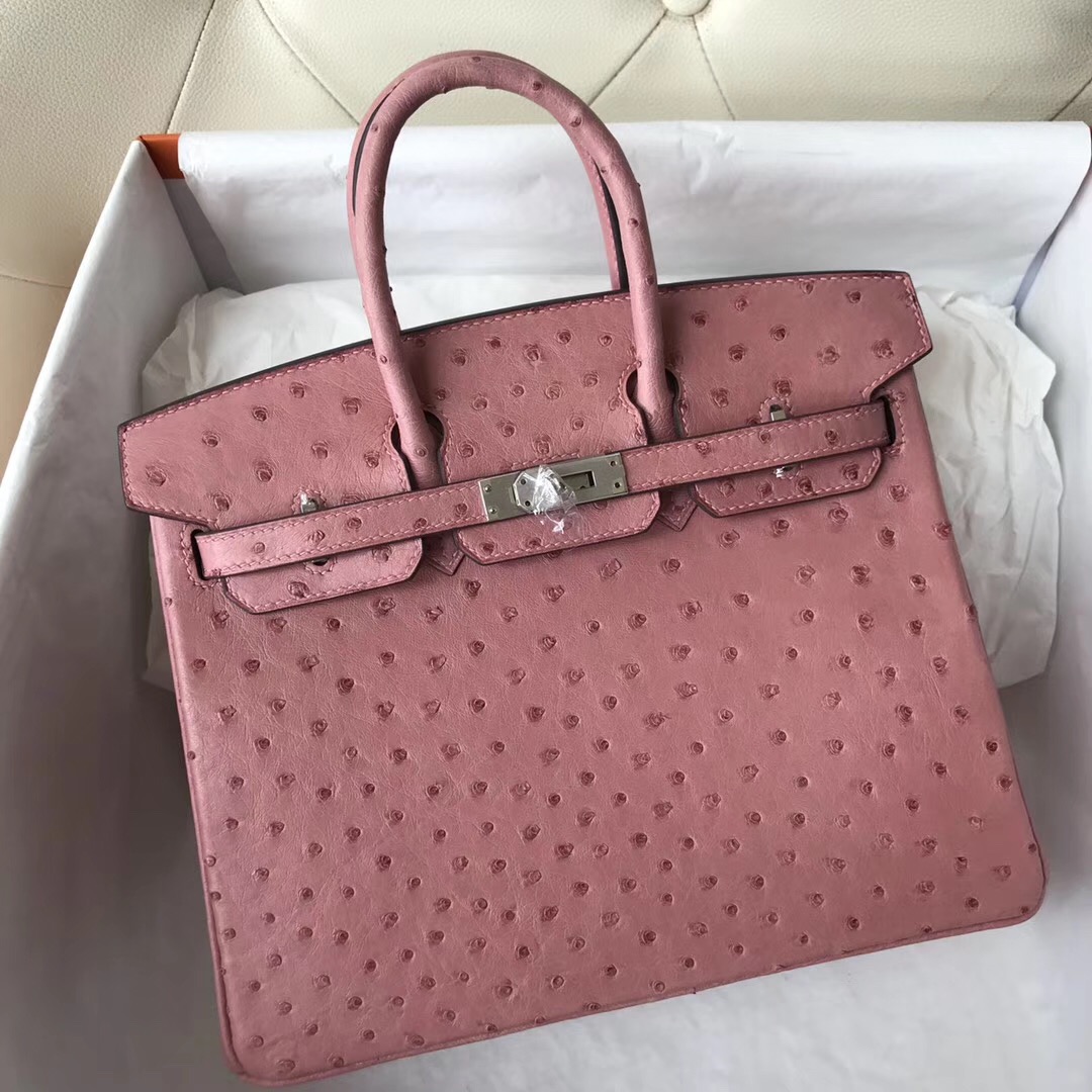 Hong Kong Hermes Birkin 25cm CK94 TerreCuite 陶瓷粉 南非KK鴕鳥皮