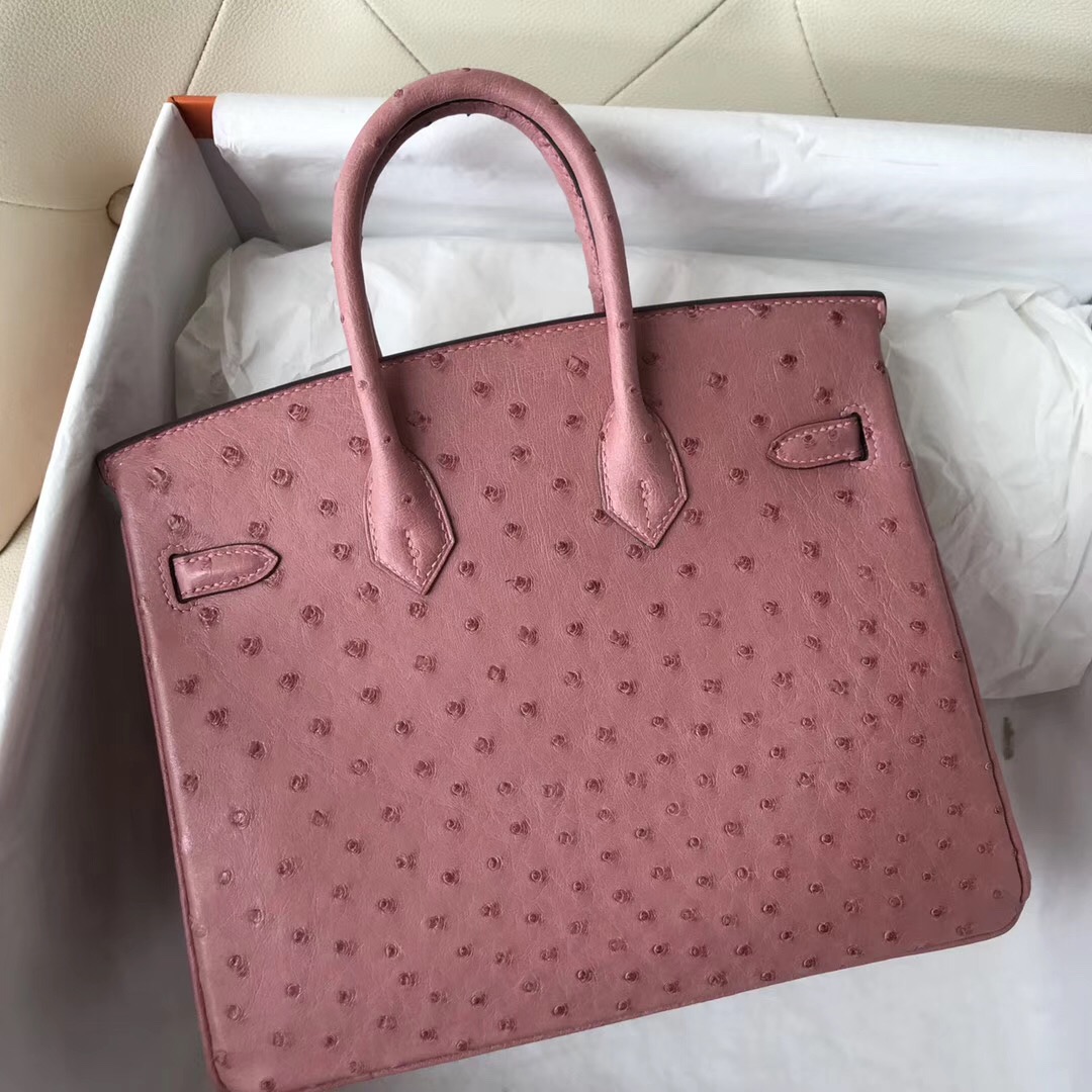 Hong Kong Hermes Birkin 25cm CK94 TerreCuite 陶瓷粉 南非KK鴕鳥皮