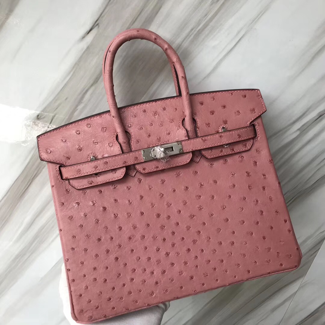 Hong Kong Hermes Birkin 25cm CK94 TerreCuite 陶瓷粉 南非KK鴕鳥皮