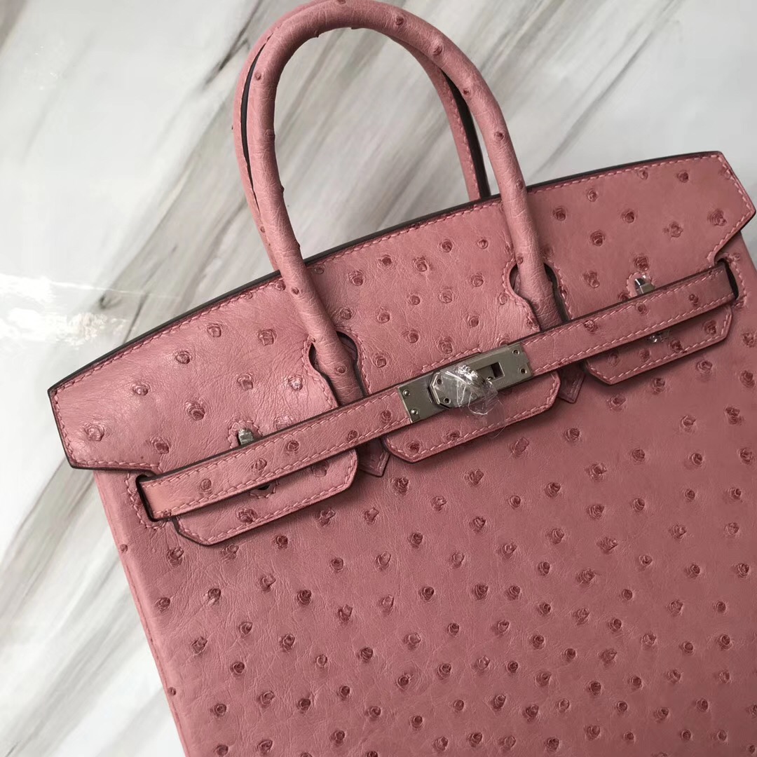 Hong Kong Hermes Birkin 25cm CK94 TerreCuite 陶瓷粉 南非KK鴕鳥皮