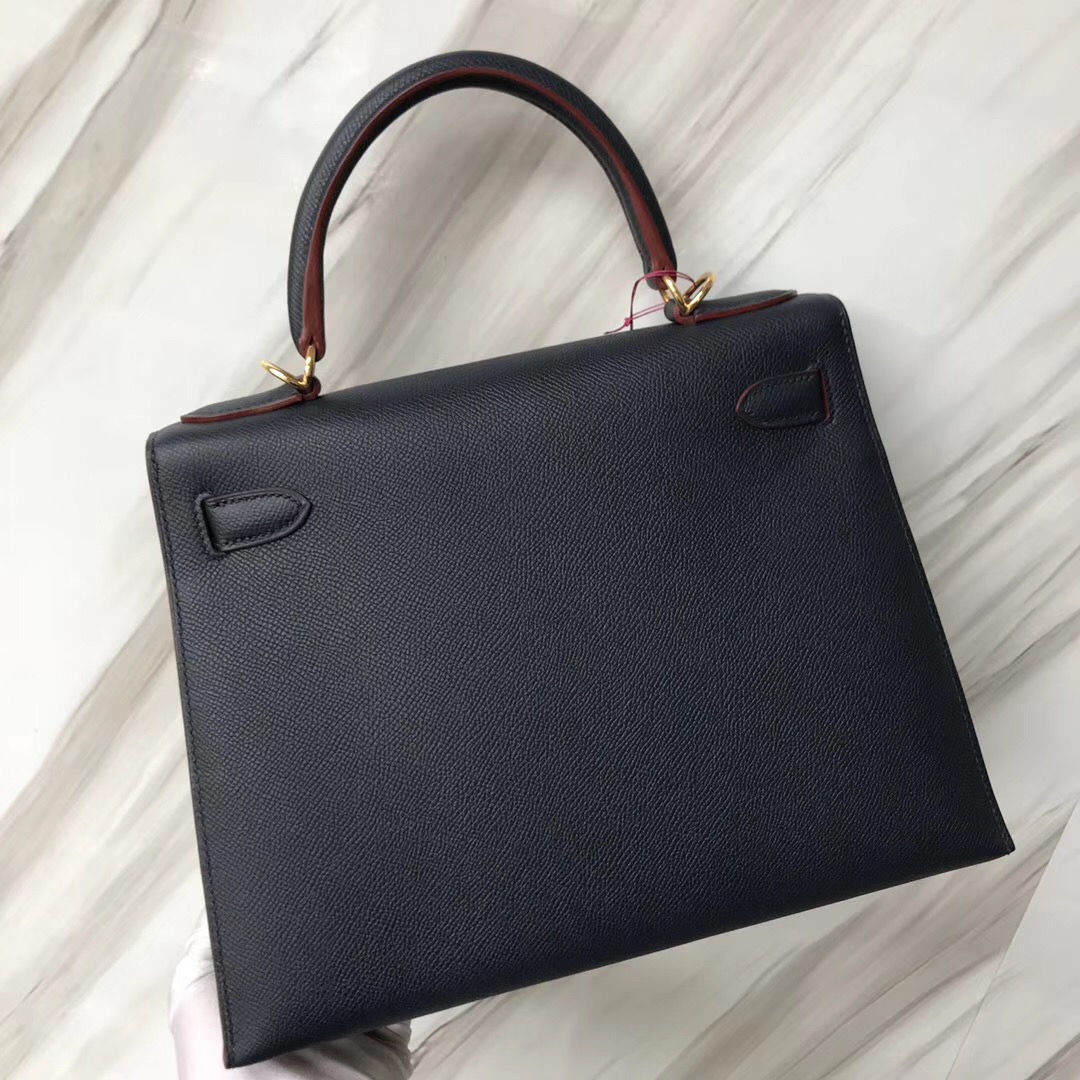 臺灣臺中市愛馬仕凱莉包價格 Hermes Kelly 28cm CK76 深海藍 Blue indigo