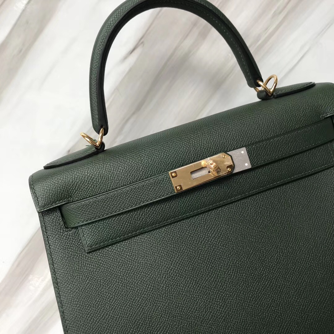 新加坡哪裏的愛馬仕包包不用配貨 Hermes Kelly 28cm 2Q Vert Amclais 英國綠