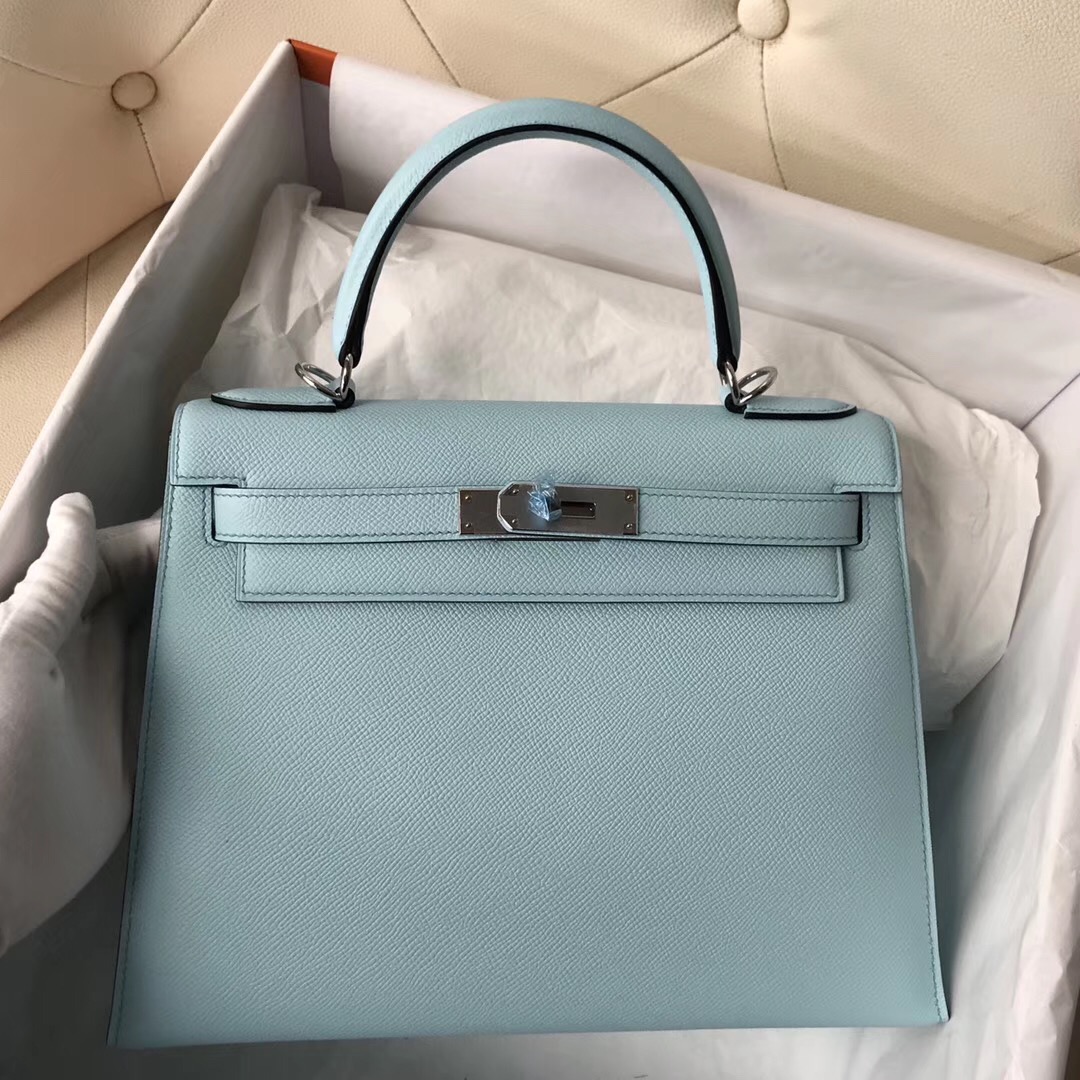 加拿大愛馬仕凱莉包包官網 Hermes Kelly 28cm U2 Bleu Zephyr 微風藍