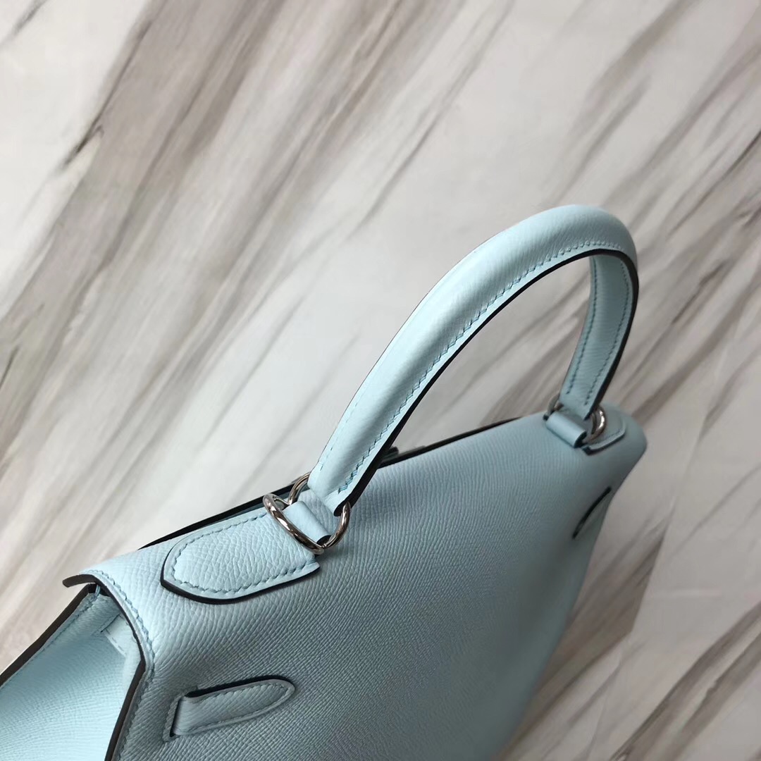 加拿大愛馬仕凱莉包包官網 Hermes Kelly 28cm U2 Bleu Zephyr 微風藍