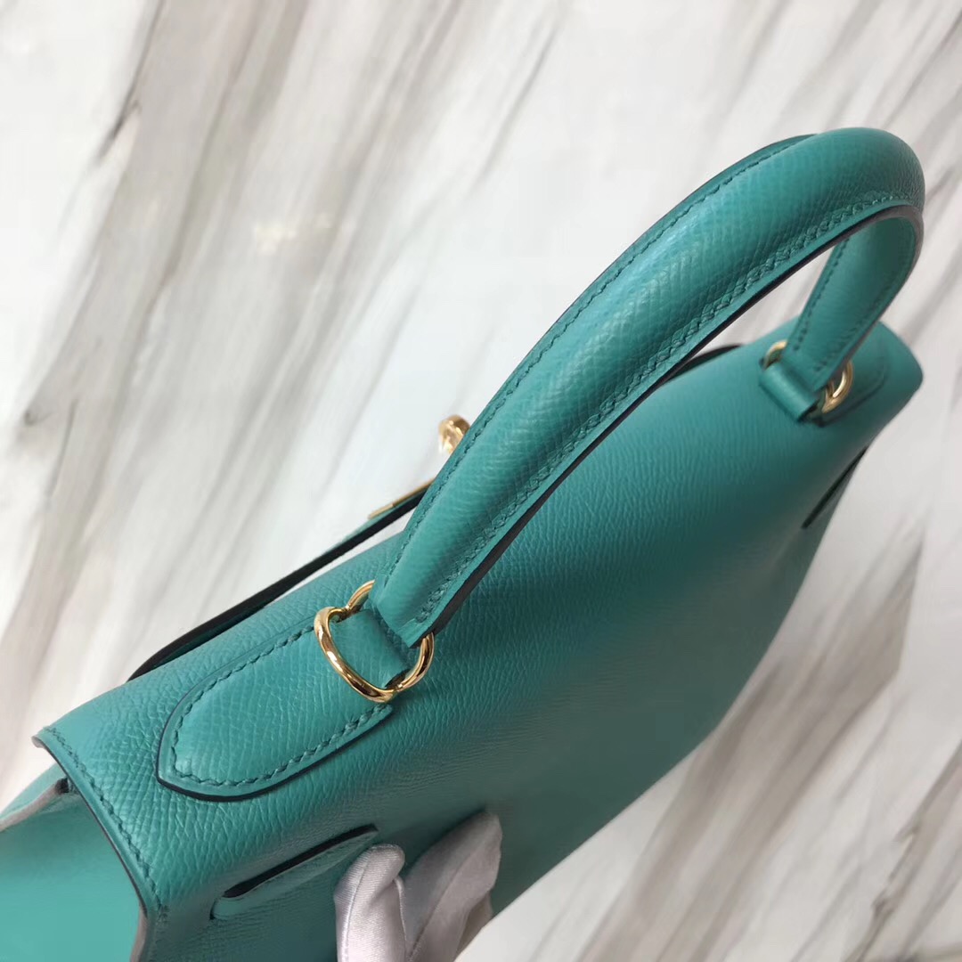 澳大利亞愛馬仕包包 凱莉包官網 Hermes Kelly 28cm 7F Bleu Paon 孔雀藍