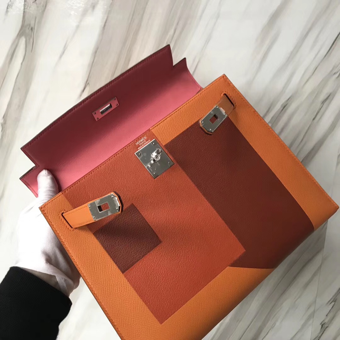 愛馬仕包包價格香港官網 Hermes Kelly Sellier 28cm 杏黃色 CK55愛馬仕紅/6C古銅色