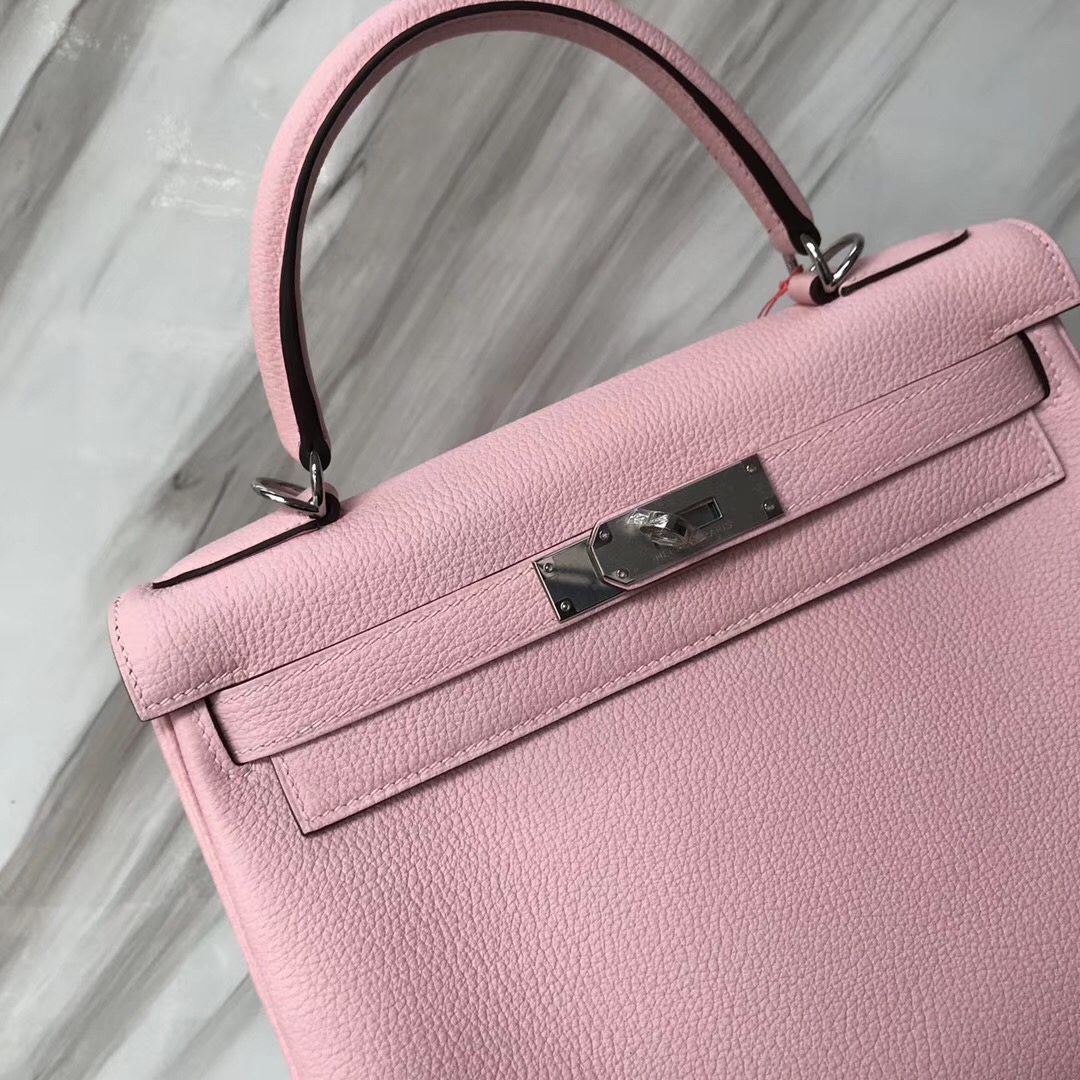 香港愛馬仕凱莉包包官網 Hermes Kelly 28cm 3Q新櫻花粉色 Rose Sakura