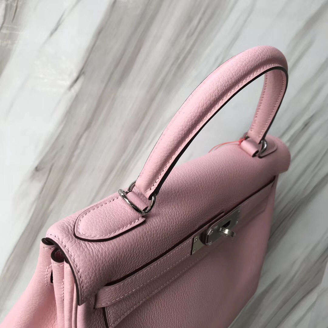 香港愛馬仕凱莉包包官網 Hermes Kelly 28cm 3Q新櫻花粉色 Rose Sakura