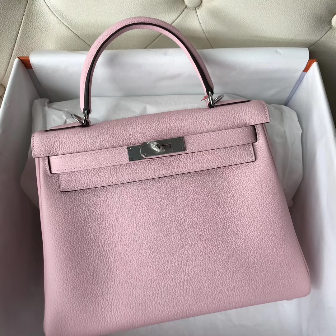 香港愛馬仕凱莉包包官網 Hermes Kelly 28cm 3Q新櫻花粉色 Rose Sakura