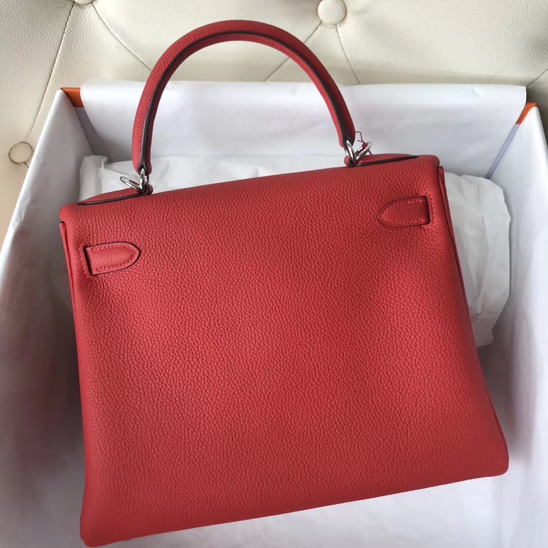 馬來西亞吉隆坡凱莉包 Malaysia HERMES Kelly 28cm Togo Q5國旗紅 Rose casaque