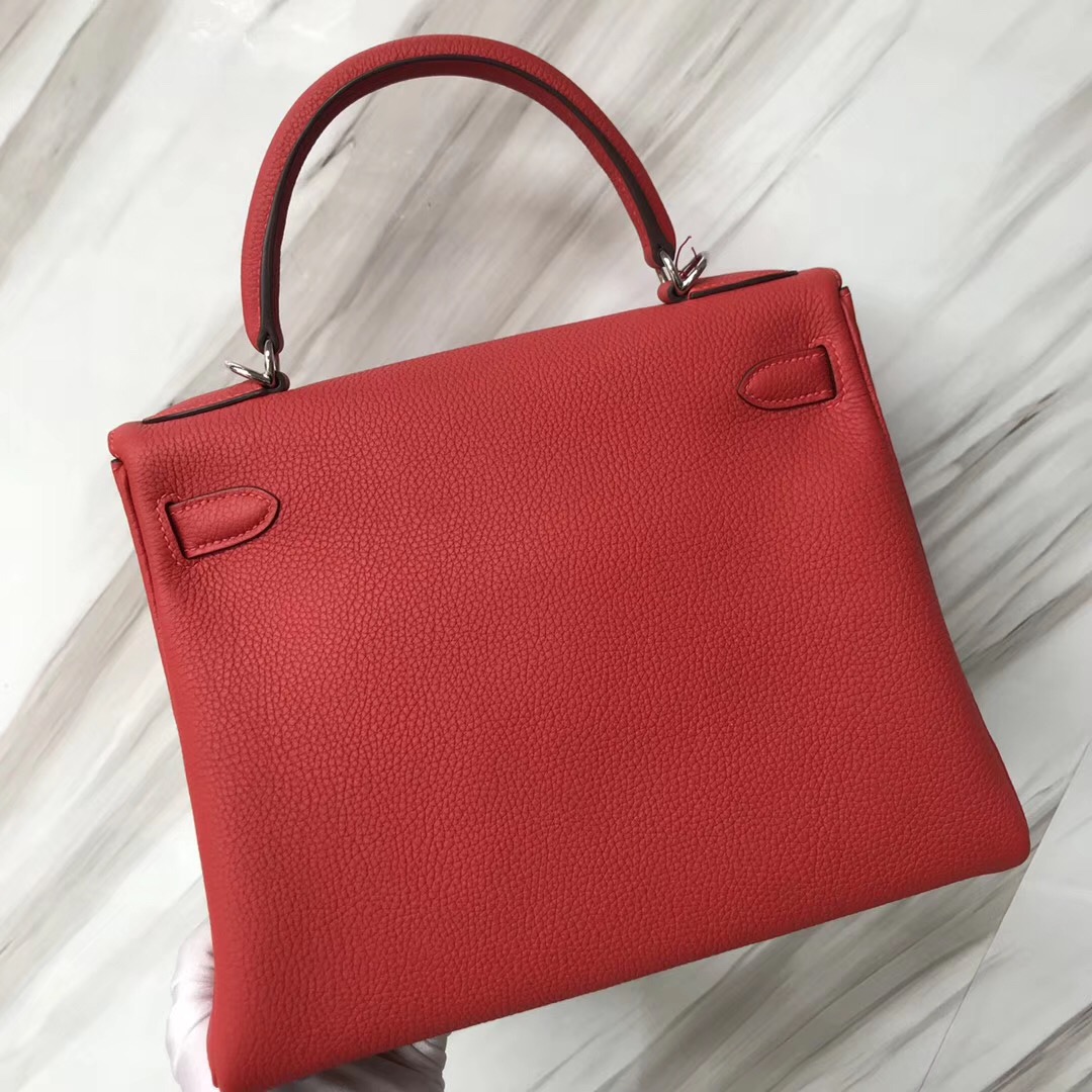 馬來西亞吉隆坡凱莉包 Malaysia HERMES Kelly 28cm Togo Q5國旗紅 Rose casaque