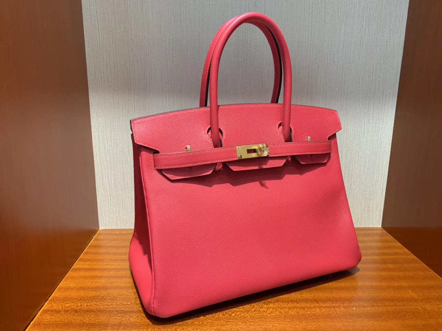 愛馬仕澳門四季名店專賣店 Hermes Birkin 30cm Epsom i6極致粉 Rose Extreme