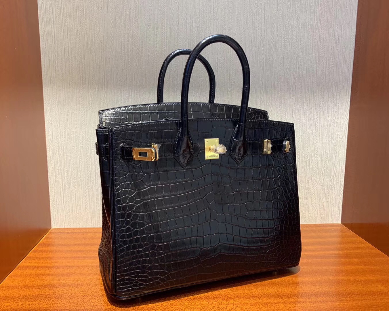 Taiwan Hermes Birkin 30cm CK89黑色 Noir HCP霧面倒V 野生灣鱷