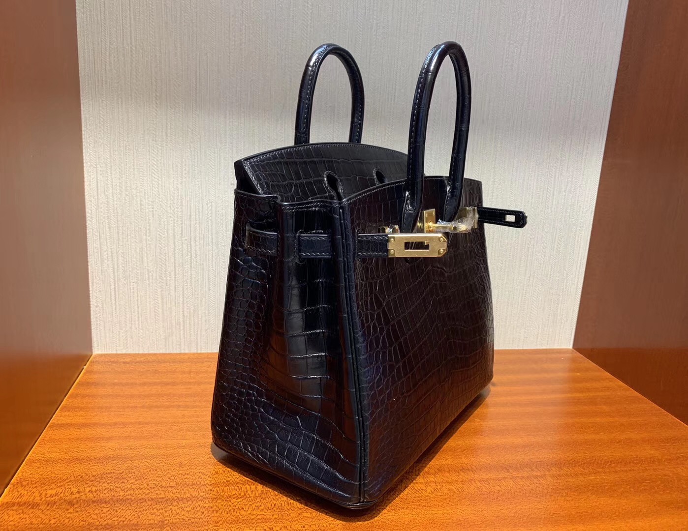 Taiwan Hermes Birkin 30cm CK89黑色 Noir HCP霧面倒V 野生灣鱷