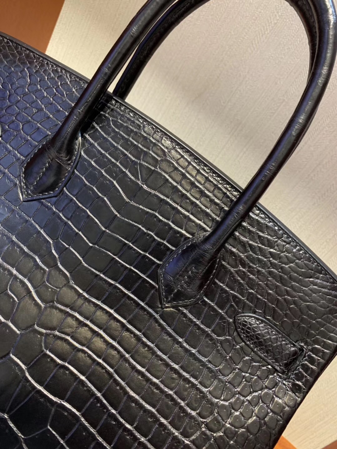 愛馬仕海港城專賣店 Hermes Birkin 30cm HCP霧面倒V 野生灣鱷  CK89黑色 Noir