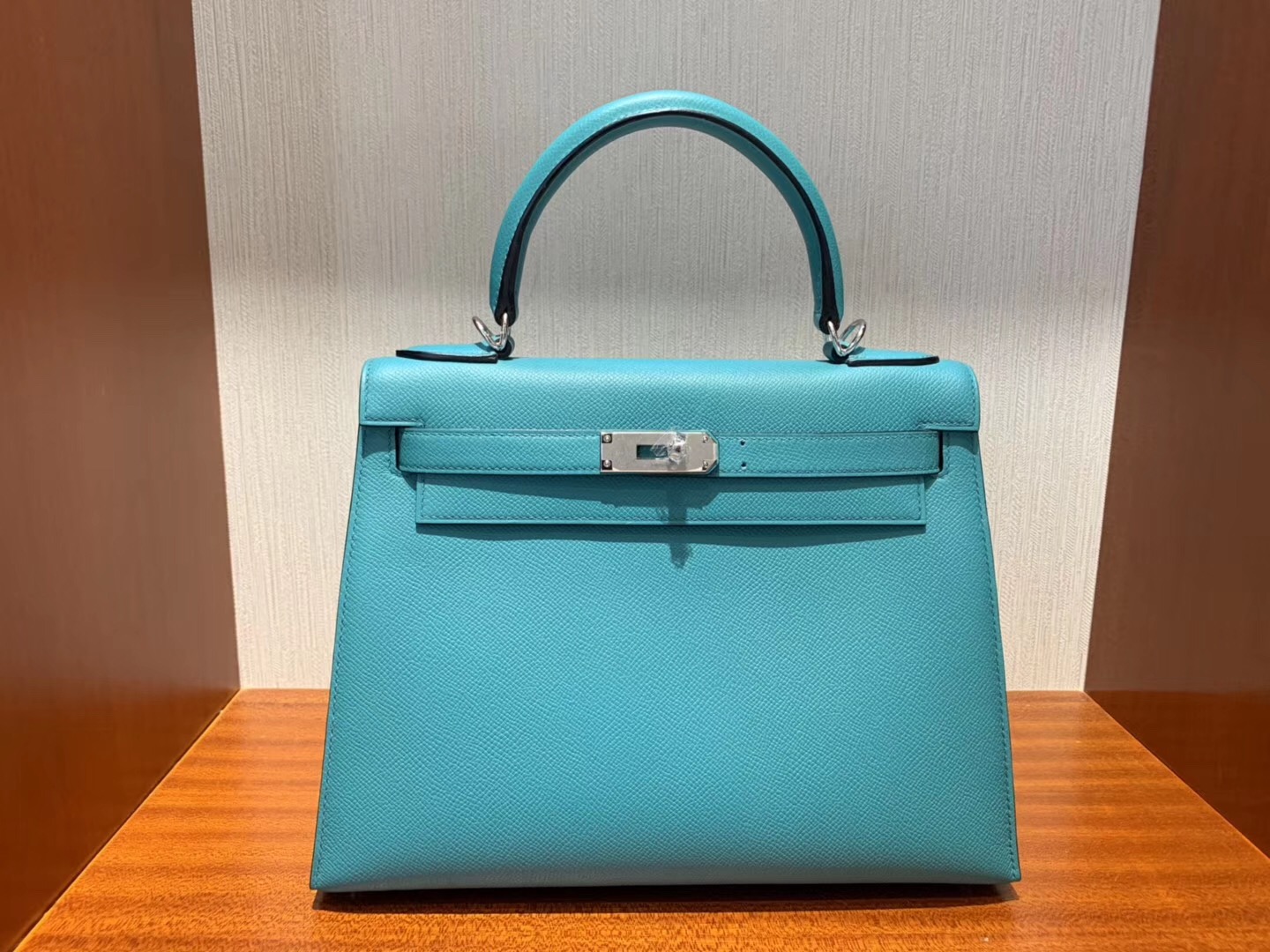 Hermès Singapore Takashimaya Hermes Kelly Bag 25cm 7F孔雀藍 Blue paon