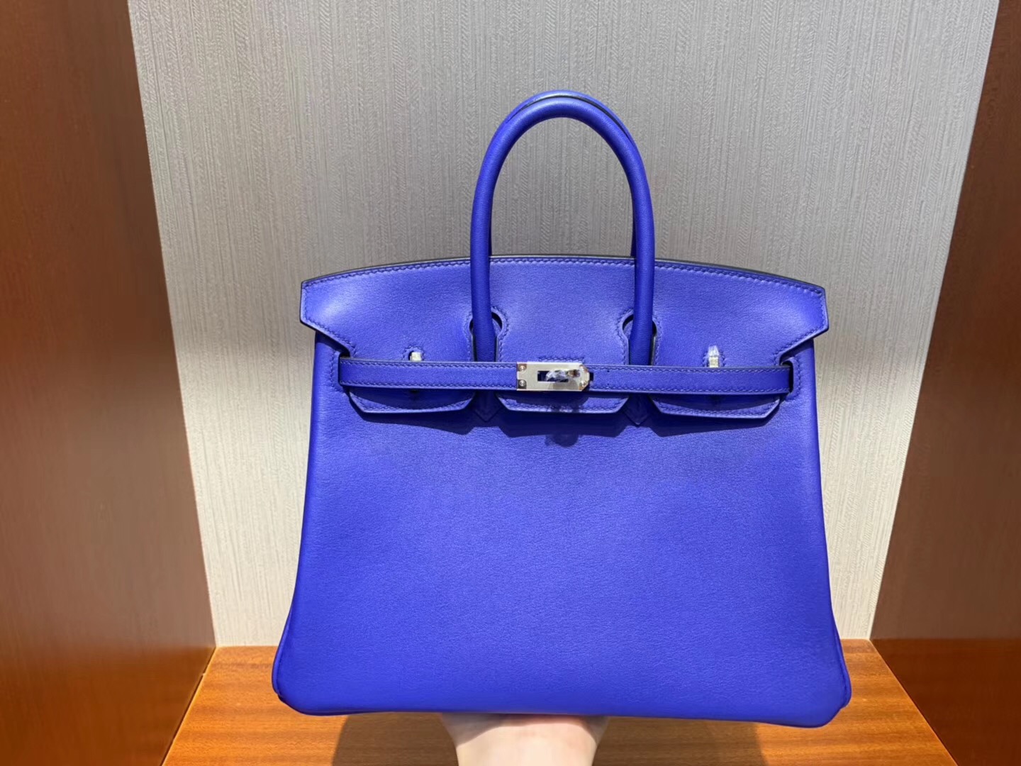 愛馬仕鉑金包價格 Hermes Birkin 25cm Swift 7T電光藍Blue Eletric 銀扣