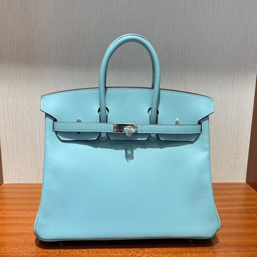 香港愛馬仕鉑金包價格 Hermes Birkin 25cm Swift 3P Blue Atoll馬卡龍藍