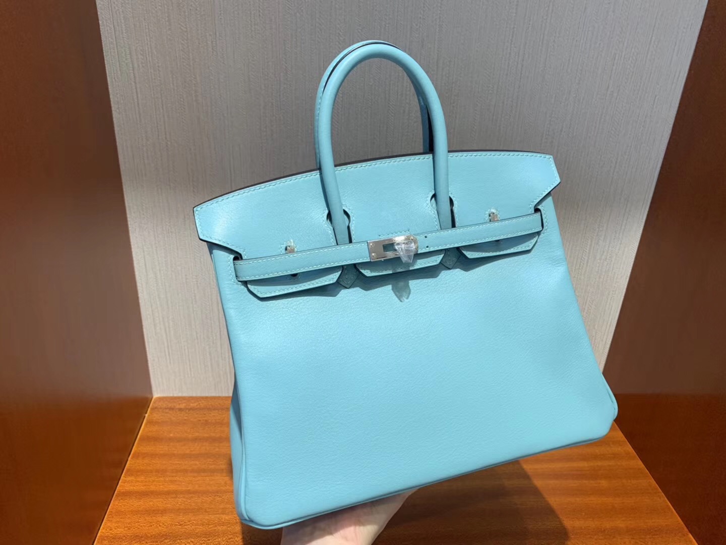 香港愛馬仕鉑金包價格 Hermes Birkin 25cm Swift 3P Blue Atoll馬卡龍藍