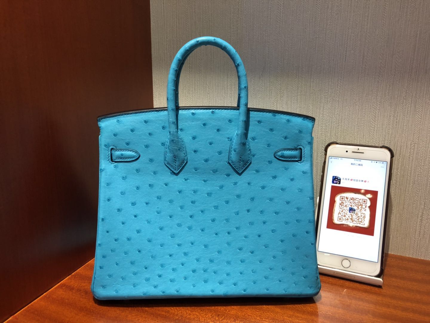 香港購買愛馬仕鉑金包Hermes Birkin 25cm Ostrich 3P馬卡龍藍 Blue Atoll