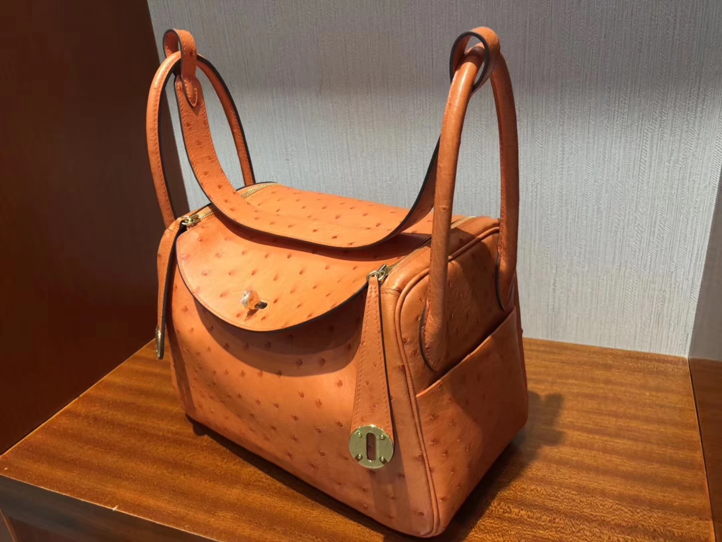 愛馬仕lindy價格 Hermes Lindy bag 26cm CK93 Orange橙色 KK南非鴕鳥皮