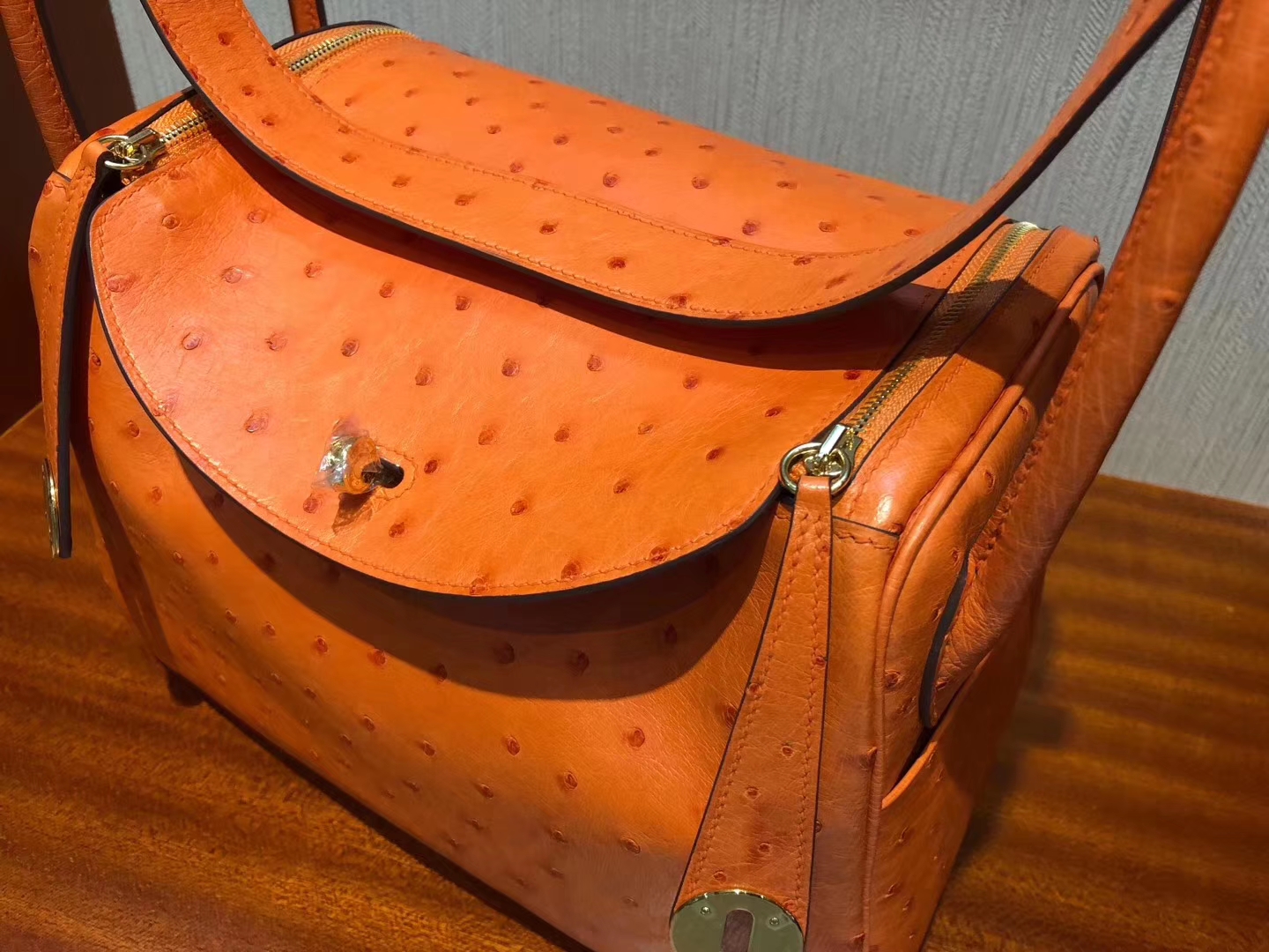 愛馬仕lindy價格 Hermes Lindy bag 26cm CK93 Orange橙色 KK南非鴕鳥皮