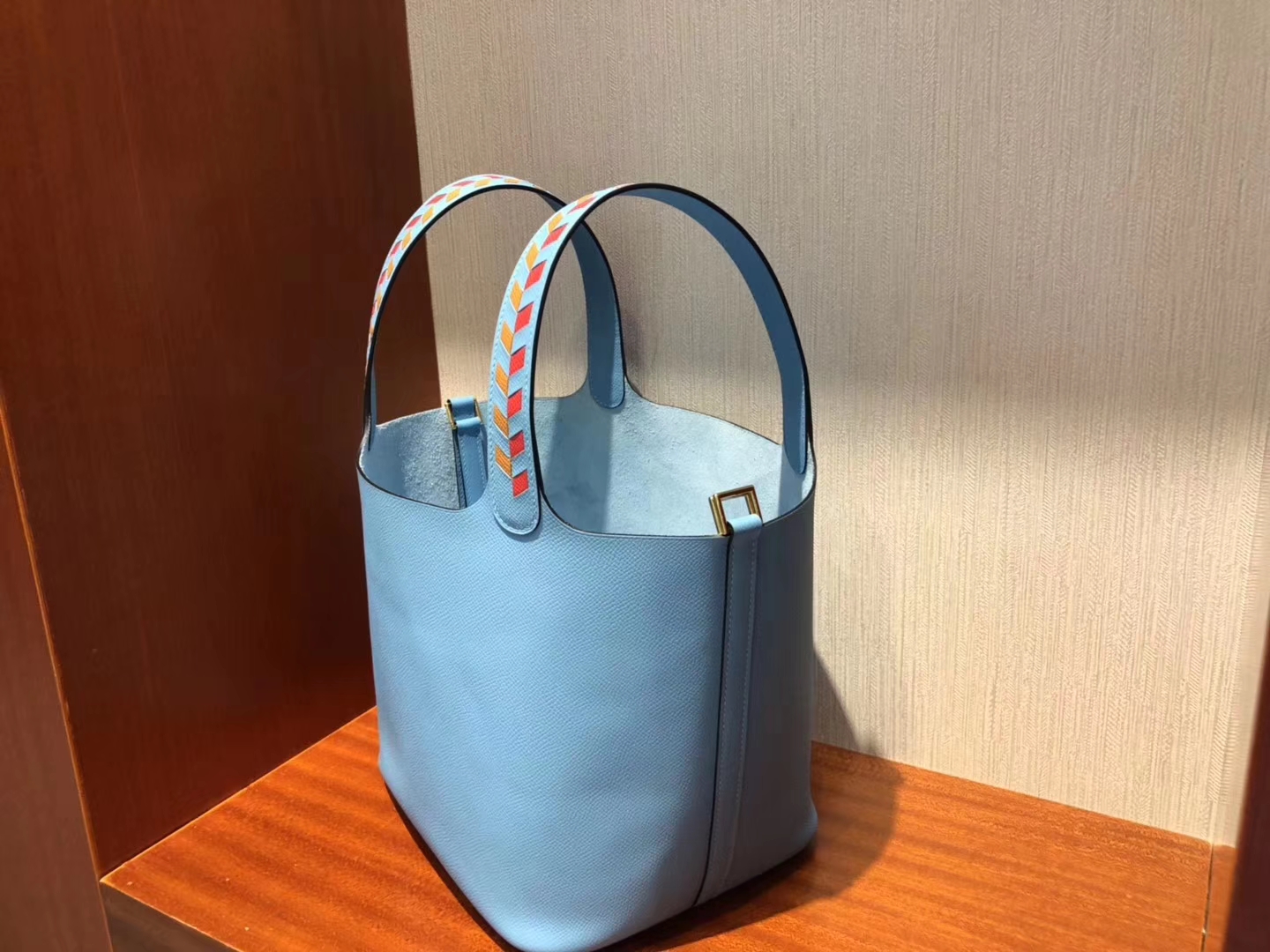 香港愛馬仕官網菜籃子包 Hermes Picotin Lock 18cm P3 北方藍 Blue de Nord