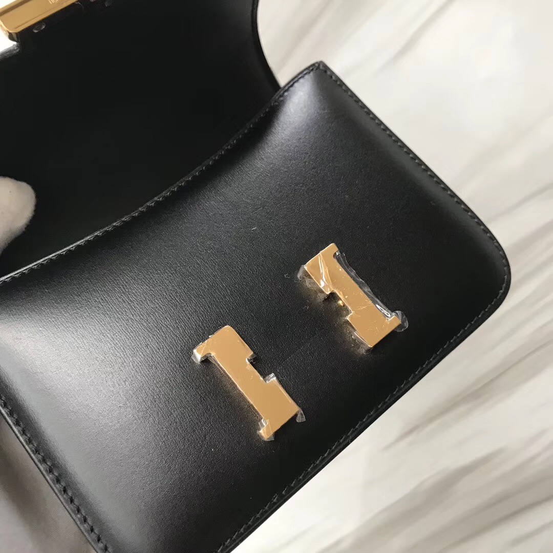 愛馬仕超迷妳康斯坦斯空姐包 Hermes Constance Mini 14cm Box CK89黑色