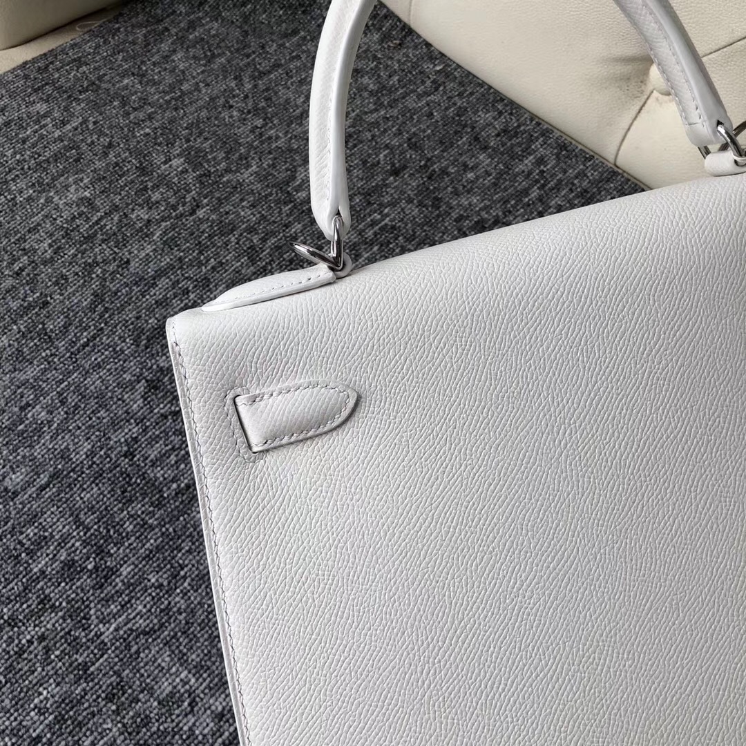 愛馬仕美國海淘攻略 Hermes Kelly 28cm Epsom手掌紋 01純白色 白雪公主