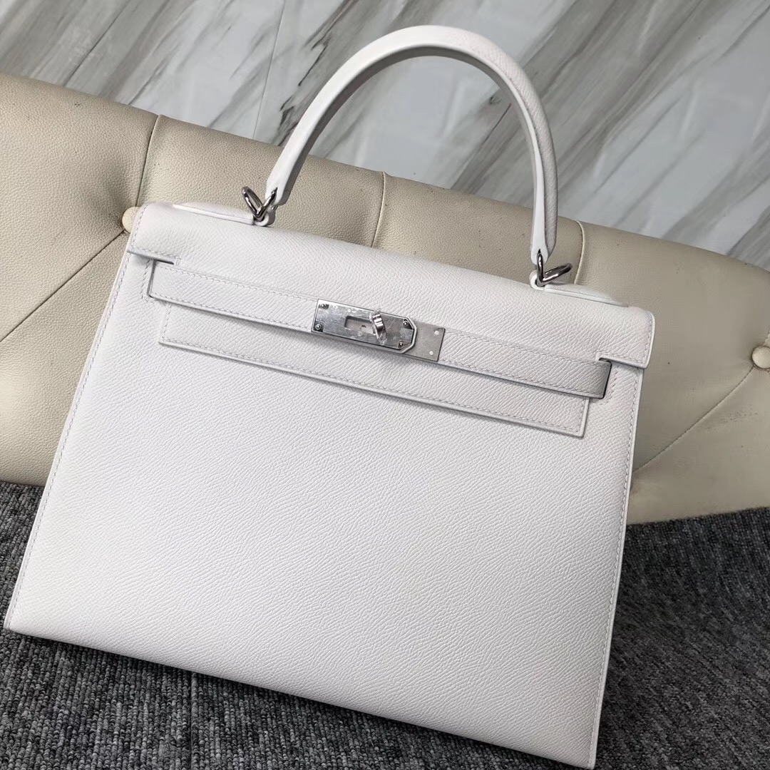 愛馬仕美國海淘攻略 Hermes Kelly 28cm Epsom手掌紋 01純白色 白雪公主