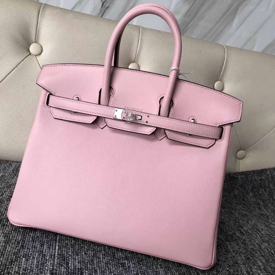 USA Hermès Birkin Bags 25CM 3Q新粉色 Rose Sakura 新樱花粉 Swift calfskin