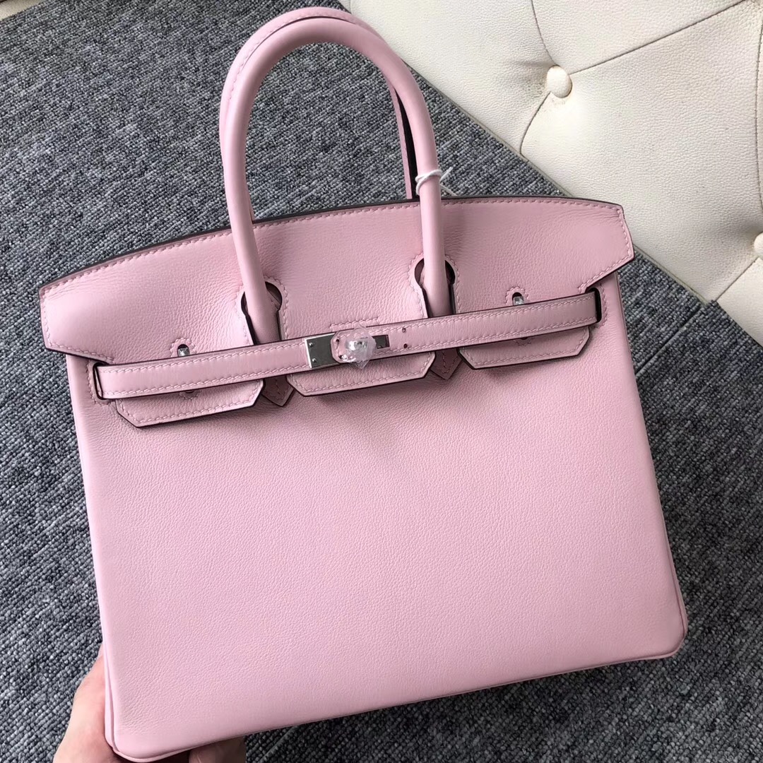 USA Hermès Birkin Bags 25CM 3Q新粉色 Rose Sakura 新樱花粉 Swift calfskin